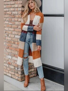 HYFVE Striped Long Cardigan